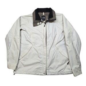 The North Face Gore-Tex‎ Jacket Womens XL Off White Beige Rain Coat Windbreaker